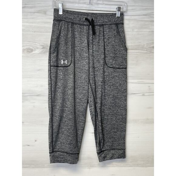Under Armour Pants Womens XS Gray HeatGear Loose Fit Capri Sweatpants - Picture 1 of 15